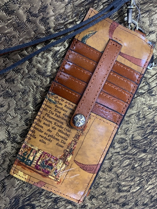 Patricia Nash Handbags - Patricia Nash Tan and Brown Vintage Print Leather Card Holder